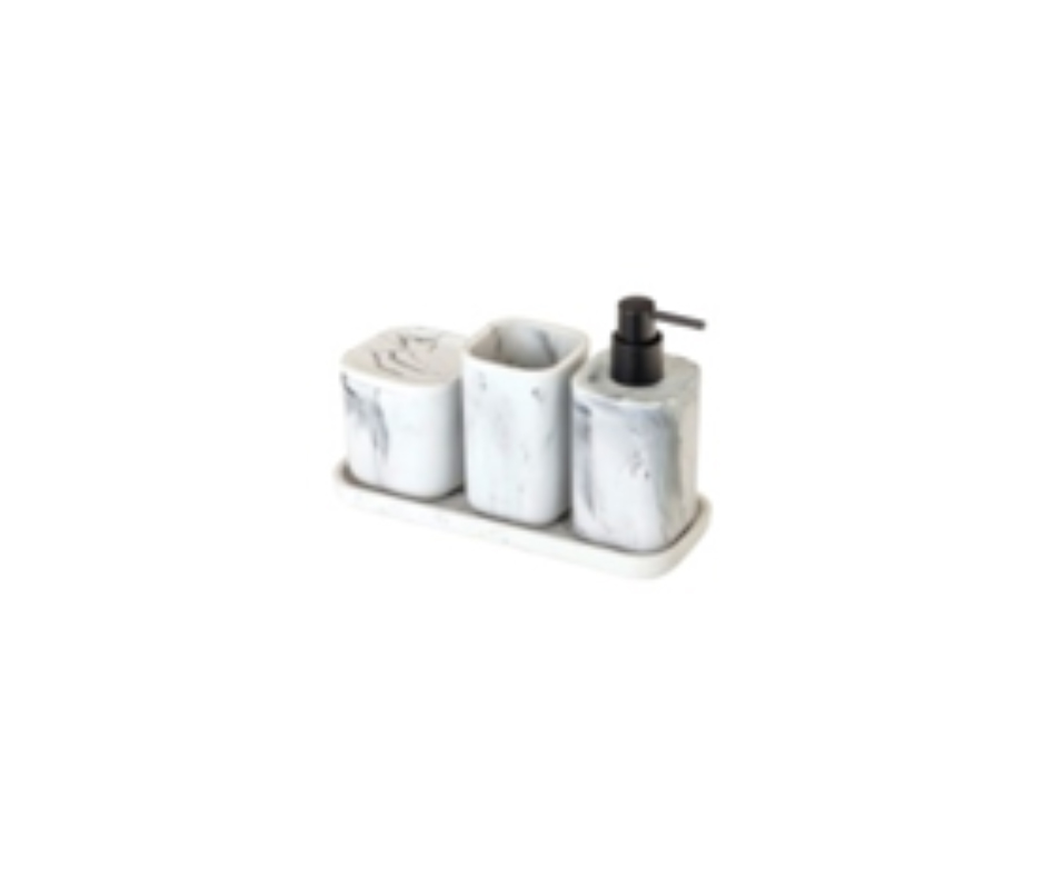 SET BAÑO 4 PC ZENSE MARMOL BLANCO